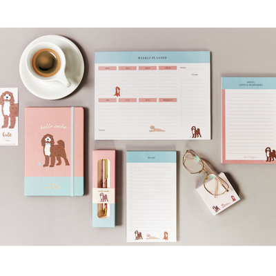 Cockapoo  'Paws 'n' Plan' 7 Piece Stationery Gift Set