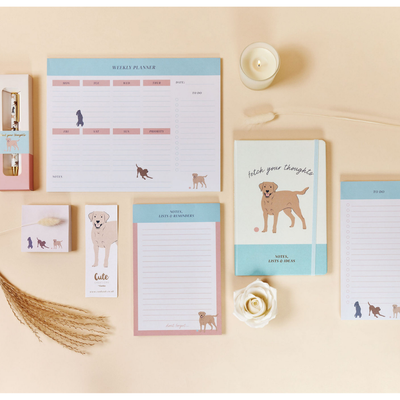 Paws 'n' Plan Labrador Design 7 Piece Stationery Gift Set