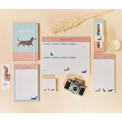 Paws 'n' Plan Dachshund Dog Lovers 7 Piece Stationery Gift Set