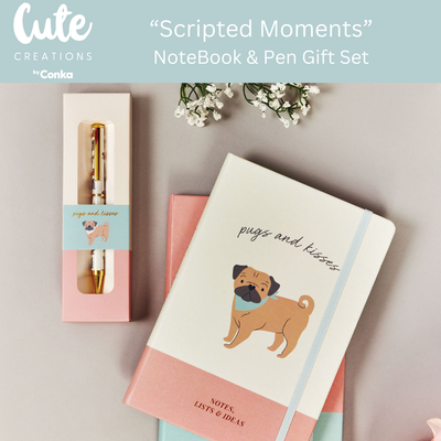 Pug 'Scripted Moments' Gift Set - Notebook & Pen