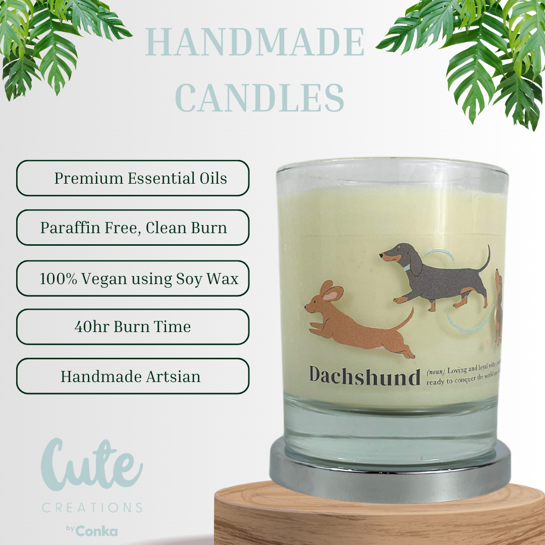 Cute Daschund Luxury Candle