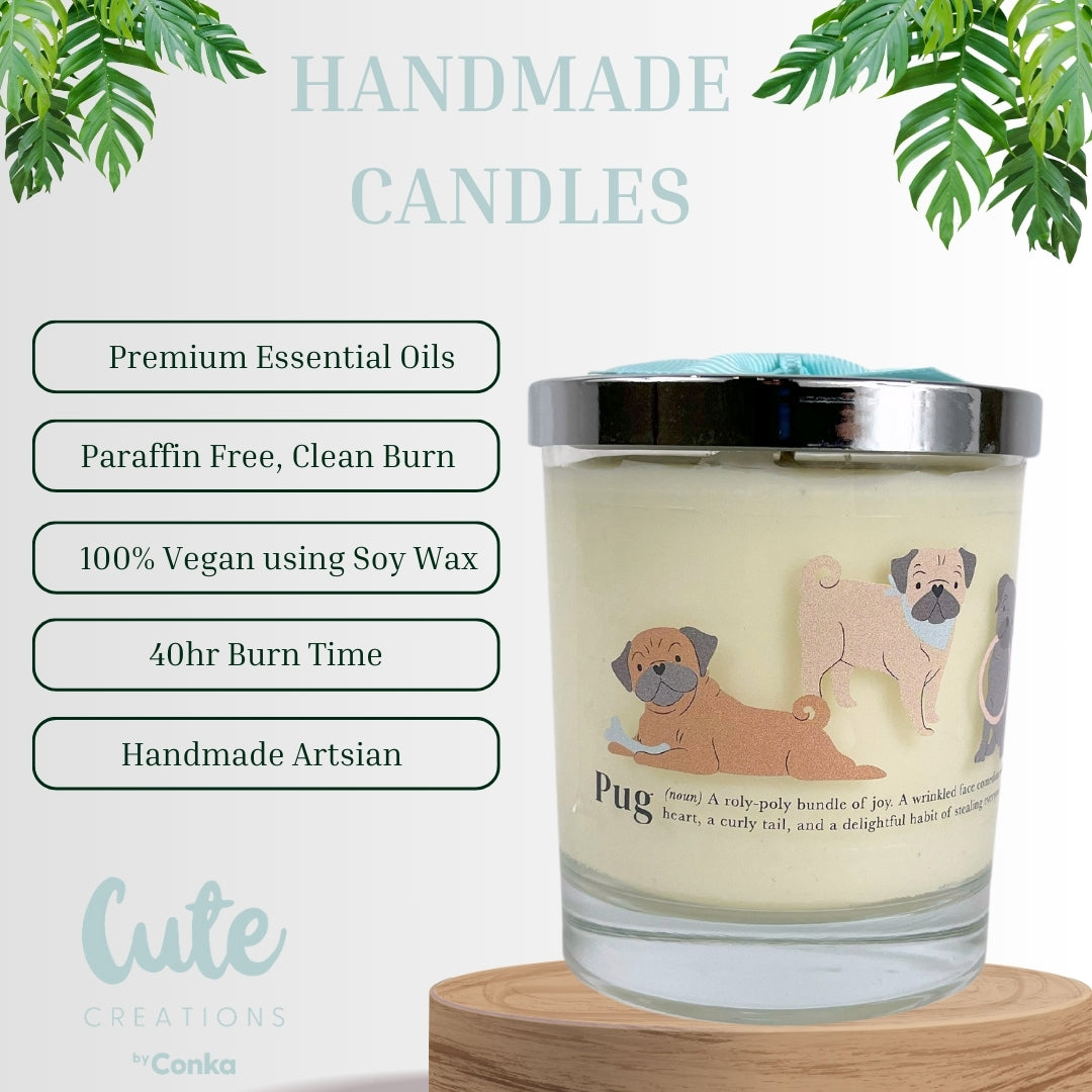 Cute Pug Luxury Candle