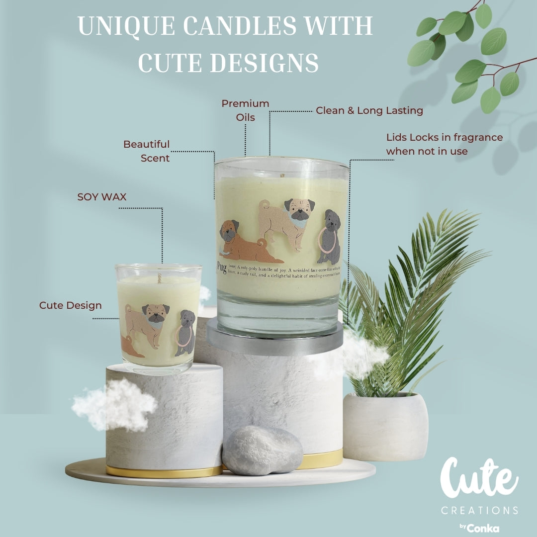 Cute Pug Luxury Candle