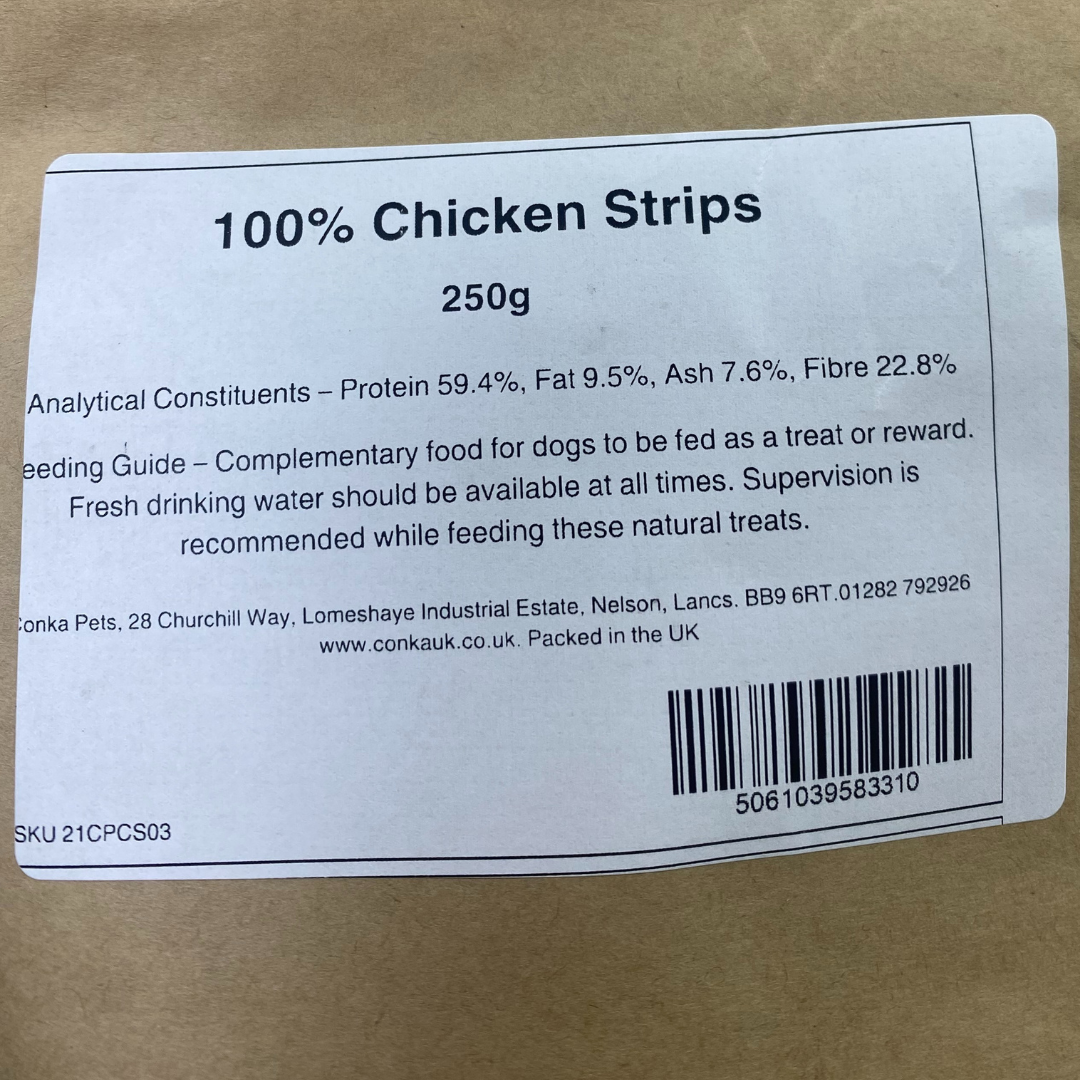 100% Natural Chicken Strips Dog Chews