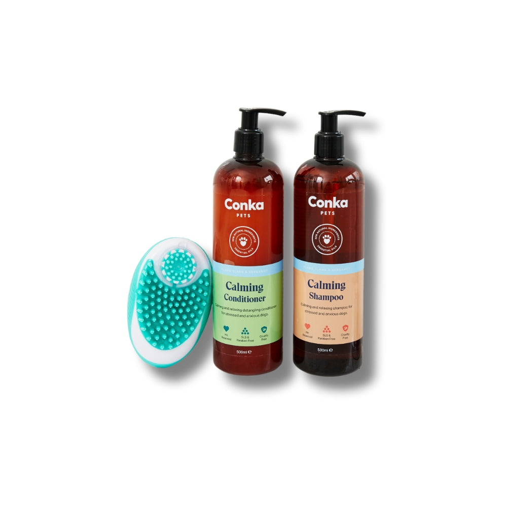 Calming Shampoo & Conditioner with FREE Bath & Groom Brush