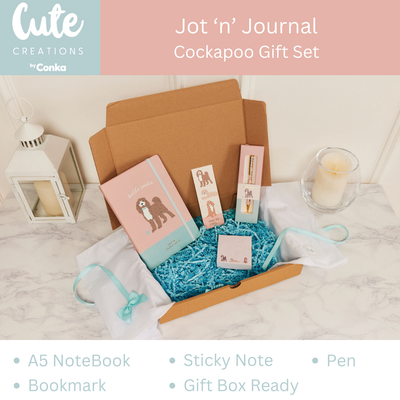 Cockapoo Jot 'n' Journal Gift Set - Notebook, Pen, Sticky Notes, Bookmark