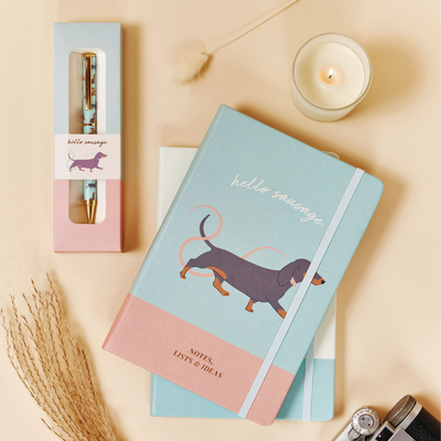 Dachshund 'Scripted Moments' Gift Set - Notebook & Pen