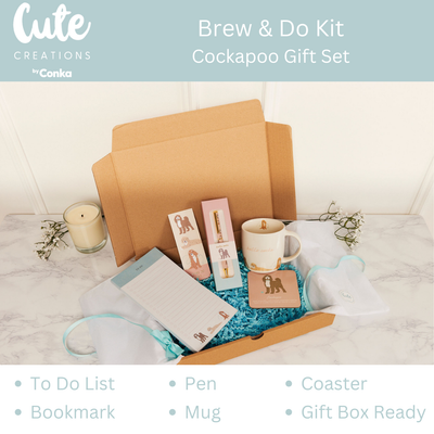 Cockapoo 'Brew & Do' Gift Set - Mug, Coaster, To Do List, Bookmark & Pen