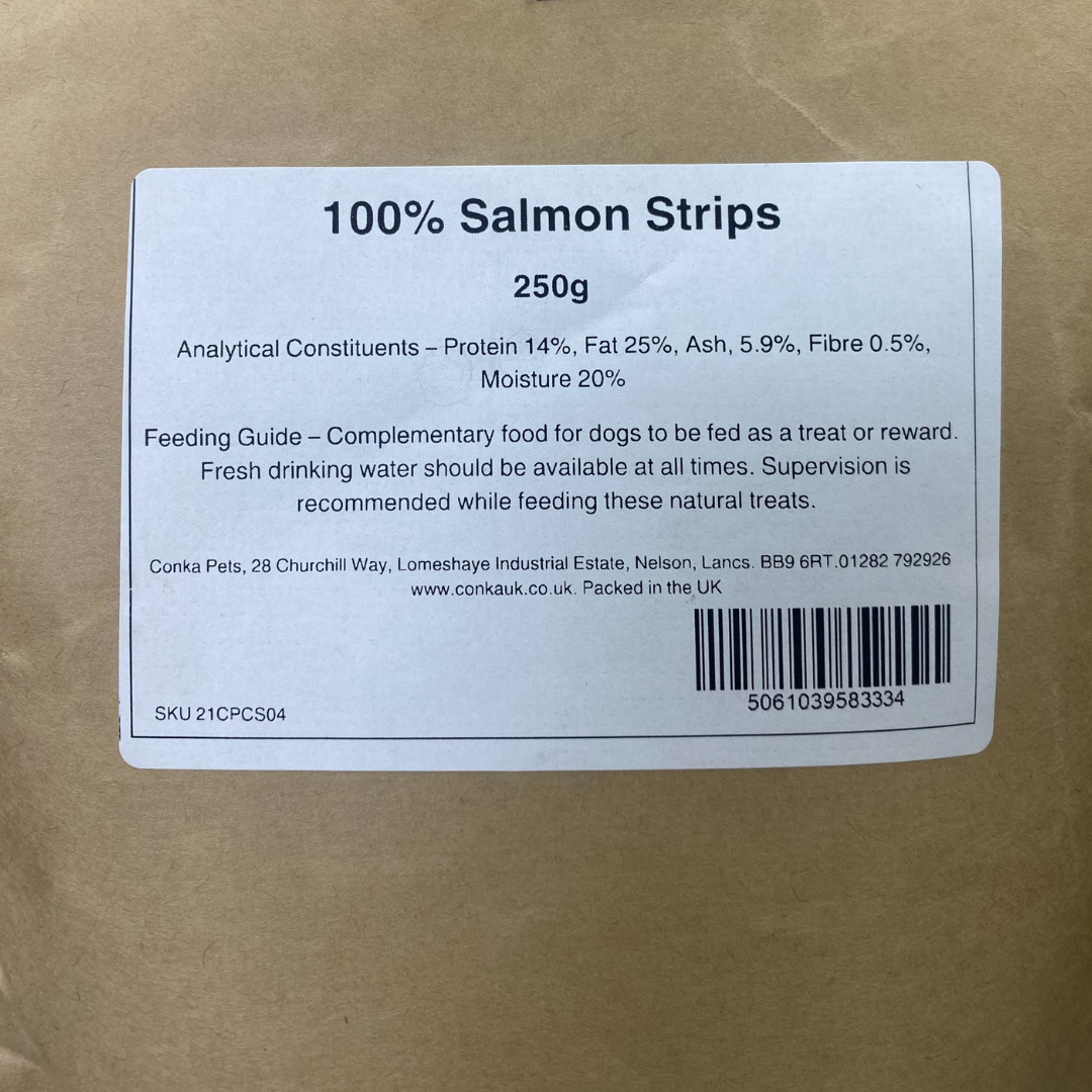 100% Natural Salmon Strips Dog Chews