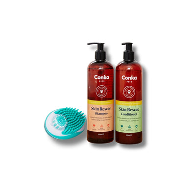 Skin Rescue Shampoo & Conditioner with FREE Bath & Groom Brush